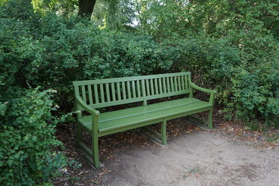 Empty bench in park