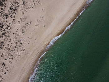 Top view aerial image from drone of an stunning beautiful sea landscape beach