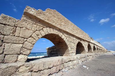 Ancient roman aqueduct at caesarea in israel