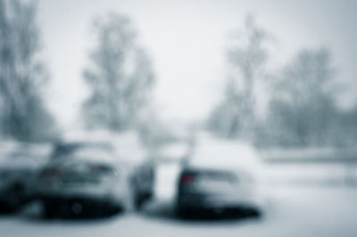 Close-up of car on road during winter