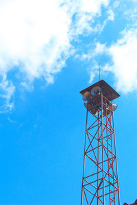 Low angle view of lookout tower against sky
