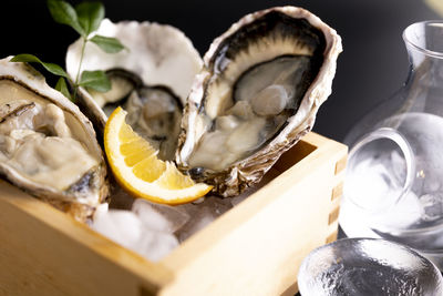 Close-up of food on table