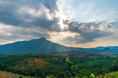 Scenic view of mountains against sky