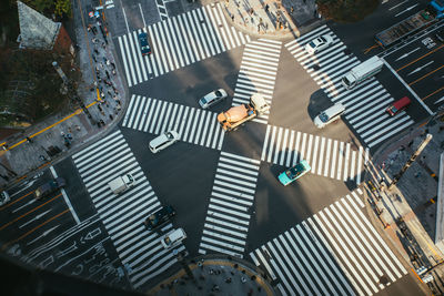 High angle view of city street