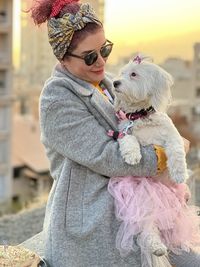 Young woman with dog