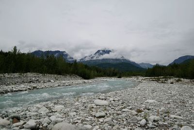 Scenic view of mountains against sky