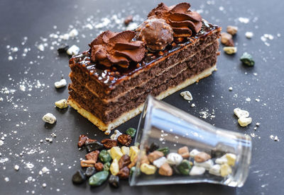 Close-up of cake in plate