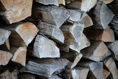 Full frame shot of logs