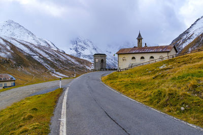 Landscape view at passo dello stelvio famous landmark at italy, wallpaper.