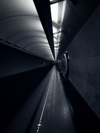 Illuminated subway station platform