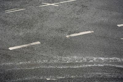 High angle view of road sign