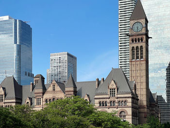 Low angle view of buildings in city
