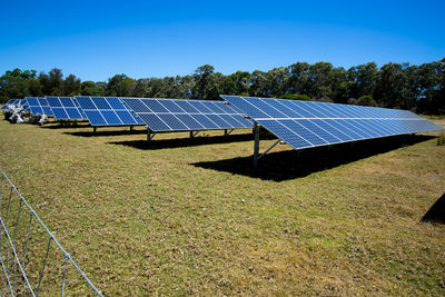 Solar panels on field