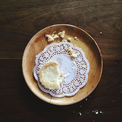 Directly above shot of sweet food on table