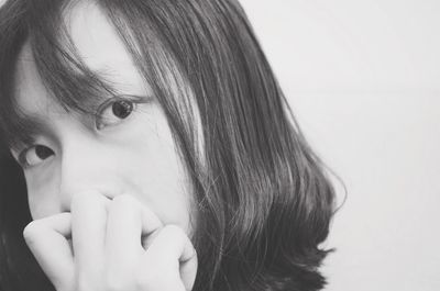 Close-up portrait of cute girl