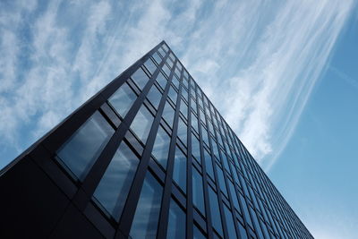 Low angle view of modern building against sky