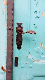 Full frame shot of rusty metal door