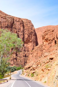 Road passing through rocks