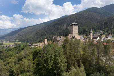 High angle view of townscape against sky