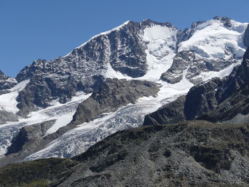 Scenic view of mountains against clear sky