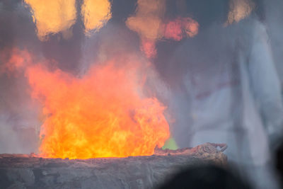 Close-up of bonfire