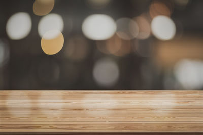 Close-up of wooden table