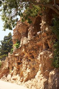 Low angle view of rock formation