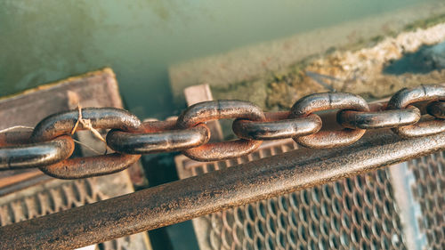 Close-up of rusty chain