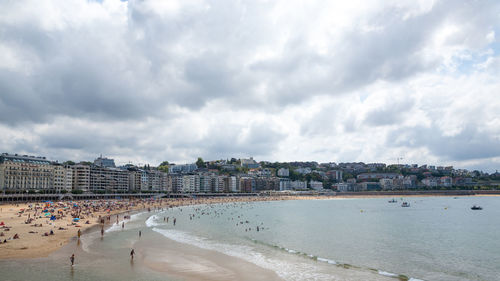 Scenic view of beach against sky