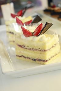 Close-up of dessert in plate on table