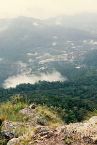 High angle view of landscape against sky