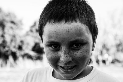 Portrait of freckled little boy