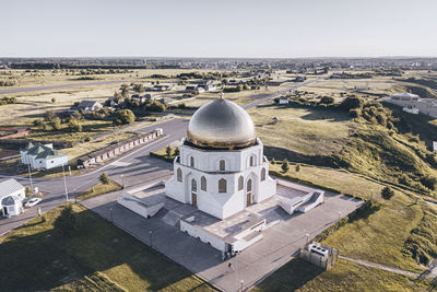 High angle view of buildings in city