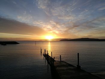 Scenic view of sea during sunset