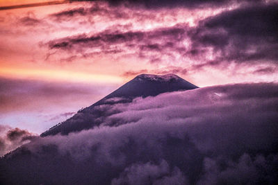 Scenic view of dramatic sky during sunset