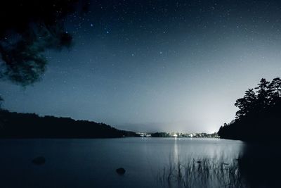 Scenic view of river at night