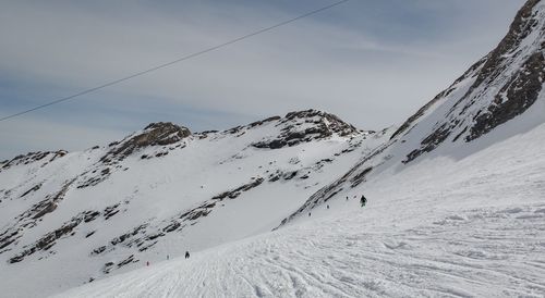 Scenic view of snowcapped mountain against sky