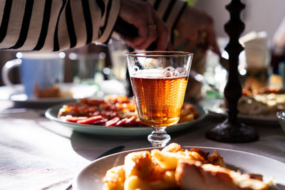 Close-up of food on table