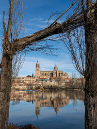 Reflection of buildings in water