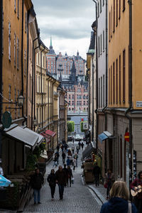 Pedestrians walking on street