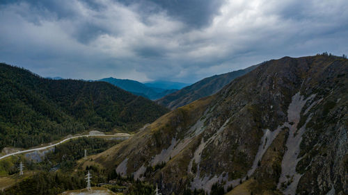 Altai mountain landscape from a bird's-eye view