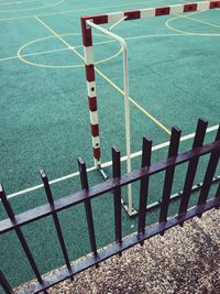 High angle view of basketball court