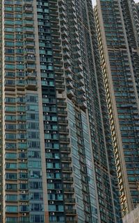 Low angle view of modern buildings in city