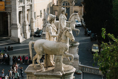 Statue of historic building in city