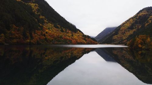 Reflection of mountain in lake