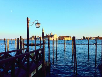 View of pier on sea