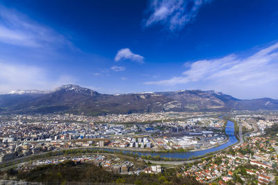 Grenoble city seeing from bastille viewpoint