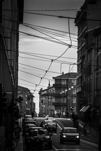 Cars on street in city