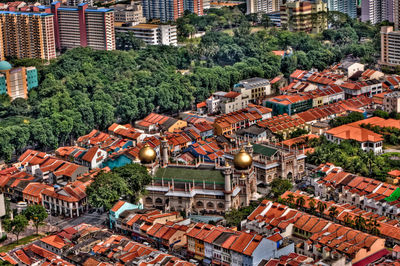 High angle view of sultan mosque