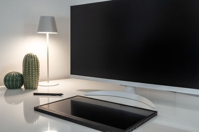 Close-up of laptop on table